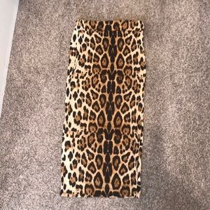SHEIN Leopard print stretch midi skirt